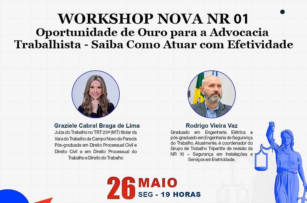 Dra. Graziele Cabral em Destaque: Juíza do Trabalho participa de workshop sobre a Nova NR 01 na OAB